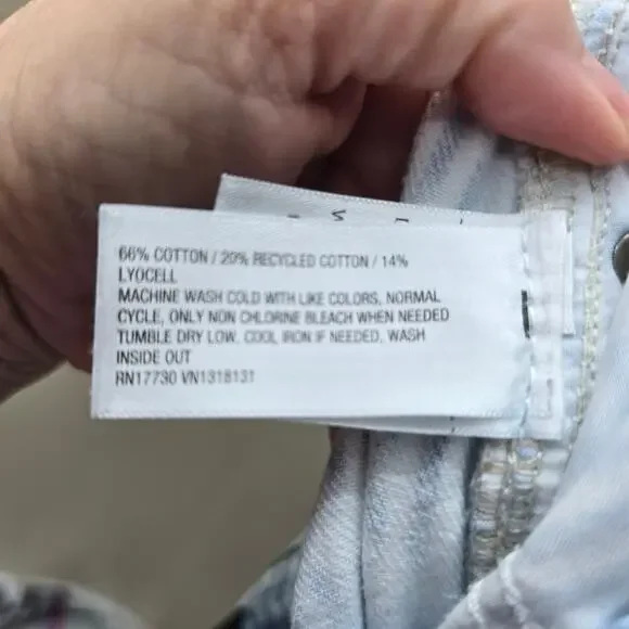 Wild Fable Railroad Striped Mid-Rise Baggy Cargo Jeans Skater Blue White SZ 6/R - Picture 5 of 5